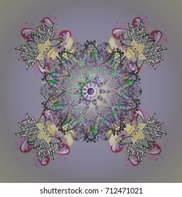 Vector christmas abstract colorful background with cute snowflake. Vector illustration. A background with snowflakes.