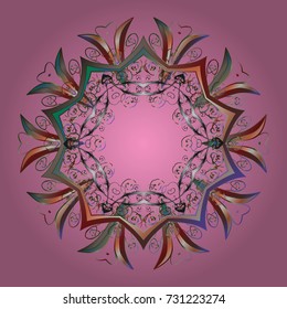 Vector christmas abstract colorful background with falling snowflake. Vector illustration. Snowflake background.