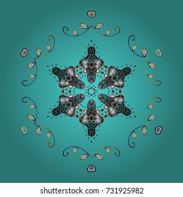 Vector christmas abstract colorful background with falling snowflake. Christmas vector pattern with holidays decorations.