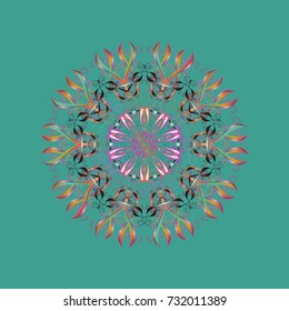 Vector christmas abstract colorful background with falling snowflake. Christmas vector pattern with holidays decorations.