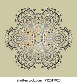 Vector christmas abstract colorful background with cute snowflake. Different snowflake collection vector, winter elements on a neutral, gray and white colors.