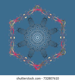 Vector christmas abstract colorful background with falling snowflake. Snowflakes Vector illustration. Decoration winter snow icons.