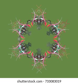Vector christmas abstract colorful background with cute snowflake. Pattern of snowflakes. Vector illustration. Cute Pattern. Christmas Snowflakes Background.