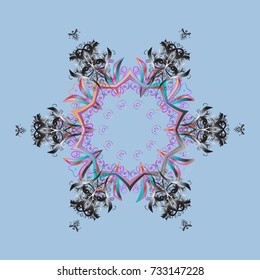 Vector christmas abstract colorful background with falling snowflake. Christmas vector pattern with holidays decorations.