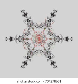 Vector christmas abstract colorful background with falling snowflake. Christmas vector pattern with holidays decorations.