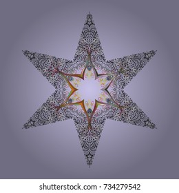 Vector christmas abstract colorful background with falling snowflake. Christmas vector pattern with holidays decorations.
