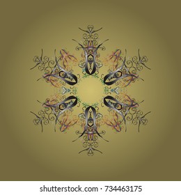 Vector christmas abstract colorful background with falling snowflake. Snowflakes Vector illustration. Decoration winter snow icons.