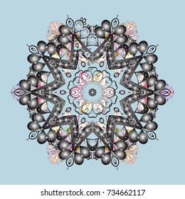 Vector christmas abstract colorful background with cute snowflake. Winter abstract background. Christmas background with snowflakes. Vector illustration.