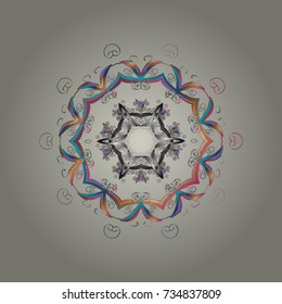 Vector christmas abstract colorful background with cute snowflake. Vector illustration. A neutral, gray and blue colors with snowflakes.