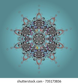 Vector christmas abstract colorful background with falling snowflake. Christmas vector pattern with holidays decorations.