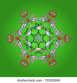 Vector christmas abstract colorful background with cute snowflake. Christmas background with snowflakes. Vector illustration. Winter abstract background.
