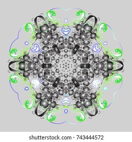 Vector christmas abstract colorful background with falling snowflake. Christmas vector pattern with holidays decorations.