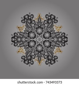 Vector christmas abstract colorful background with falling snowflake. Christmas vector pattern with holidays decorations.