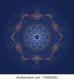 Vector christmas abstract colorful background with falling snowflake. Vector illustration. Snowflake background.