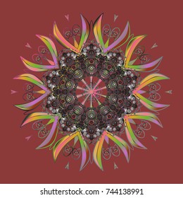 Vector christmas abstract colorful background with falling snowflake. Christmas vector pattern with holidays decorations.
