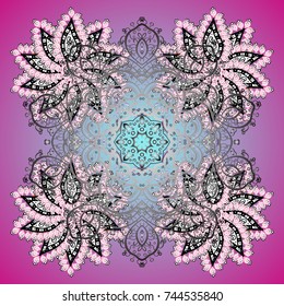 Vector christmas abstract colorful background with cute snowflake. Vector illustration. Christmas Snowflakes Background. Cute Pattern. Pattern of snowflakes.