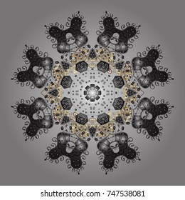 Vector christmas abstract colorful background with cute snowflake. Different snowflake collection vector, winter elements on a gray, neutral and beige colors.