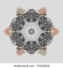 Vector christmas abstract colorful background with falling snowflake. Snowflakes Vector illustration. Decoration winter snow icons.