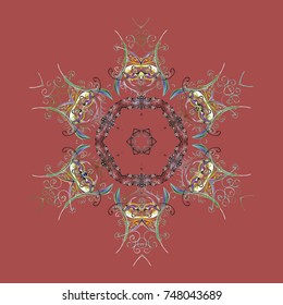 Vector christmas abstract colorful background with cute snowflake. Vector illustration. A pink, gray and neutral colors with snowflakes.