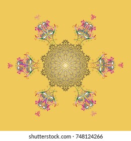 Vector christmas abstract colorful background with falling snowflake.