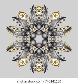 Vector christmas abstract colorful background with falling snowflake. Christmas vector pattern with holidays decorations.