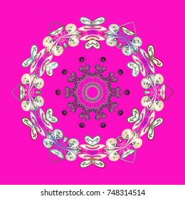 Vector christmas abstract colorful background with cute snowflake. 