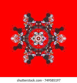 Vector christmas abstract colorful background with cute snowflake. Christmas Snowflakes Background. Pattern of snowflakes. Cute Pattern. Vector illustration.