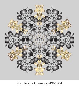 Vector christmas abstract colorful background with falling snowflake. Christmas vector pattern with holidays decorations.
