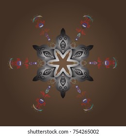 Vector christmas abstract colorful background with falling snowflake. Snowflakes Vector illustration. Decoration winter snow icons.