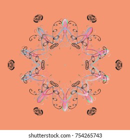 Vector christmas abstract colorful background with falling snowflake. Christmas vector pattern with holidays decorations.