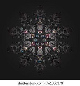 Vector christmas abstract colorful background with falling snowflake. Snowflakes Vector illustration. Decoration winter snow icons.