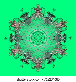 Vector christmas abstract colorful background with falling snowflake. Vector illustration. Christmas background with snowflakes. Winter abstract background.