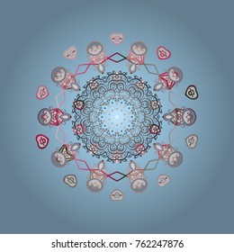 Vector christmas abstract colorful background with falling snowflake. Snowflakes Vector illustration. Decoration winter snow icons.