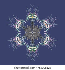 Vector christmas abstract colorful background with cute snowflake. Different snowflake collection vector, winter elements on a violet, neutral and gray colors.