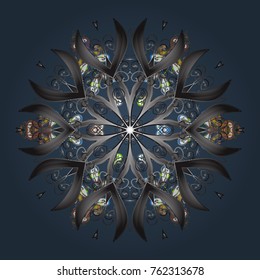 Vector christmas abstract colorful background with falling snowflake. Christmas vector pattern with holidays decorations.