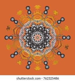 Vector christmas abstract colorful background with falling snowflake. Vector illustration. Snowflake background.