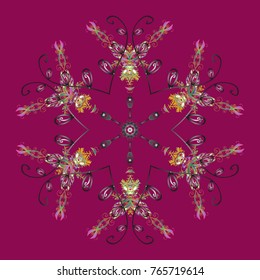 Vector christmas abstract colorful background with falling snowflake. Vector illustration. Snowflake background.