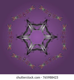 Vector christmas abstract colorful background with cute snowflake. Vector illustration. A purple, gray and neutral colors with snowflakes.