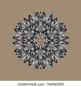 Vector christmas abstract colorful background with falling snowflake. Christmas vector pattern with holidays decorations.