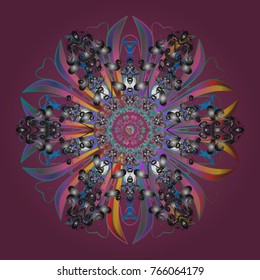 Vector christmas abstract colorful background with falling snowflake. Christmas vector pattern with holidays decorations.