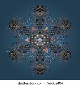 Vector christmas abstract colorful background with cute snowflake. Winter abstract background. Christmas background with snowflakes. Vector illustration.