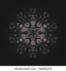 Vector christmas abstract colorful background with falling snowflake. Snowflakes Vector illustration. Decoration winter snow icons.