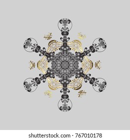Vector christmas abstract colorful background with falling snowflake. Vector illustration. Snowflake background.