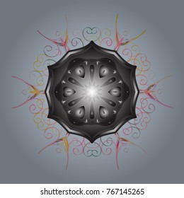 Vector christmas abstract colorful background with falling snowflake. Vector illustration. Snowflake background.
