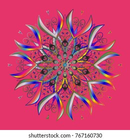 Vector christmas abstract colorful background with falling snowflake.