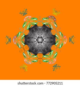 Vector christmas abstract colorful background with falling snowflake. Vector illustration. Snowflake background.