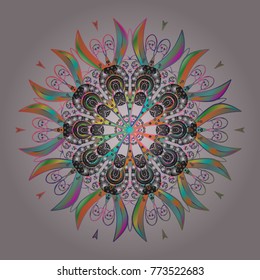 Vector christmas abstract colorful background with falling snowflake. Christmas vector pattern with holidays decorations.