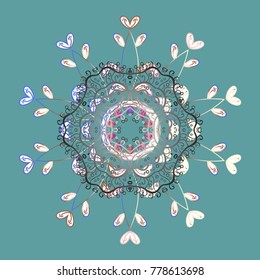 Vector christmas abstract colorful background with cute snowflake. Winter abstract background. Christmas background with snowflakes. Vector illustration.