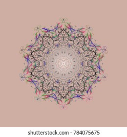 Vector christmas abstract colorful background with falling snowflake. Christmas vector pattern with holidays decorations.