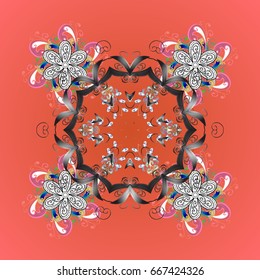 Vector christmas abstract design on background with falling snowflakes. Snowflakes pattern.